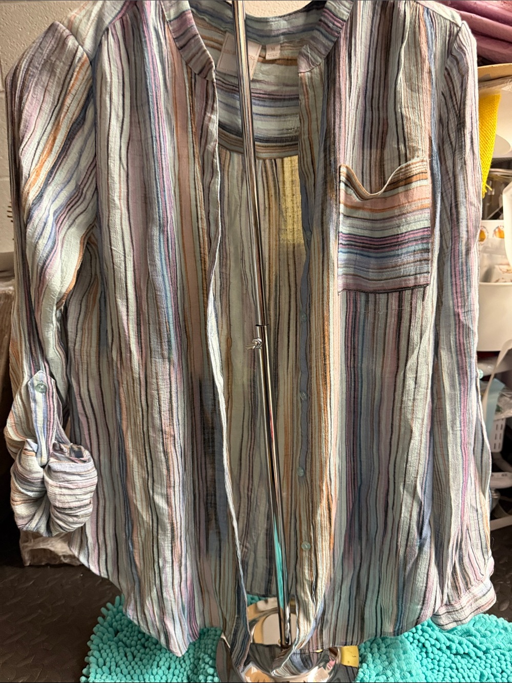 ❣️5|$25❣️Zac & Rachel Multicolor Pastel Striped Button-Down Shirt